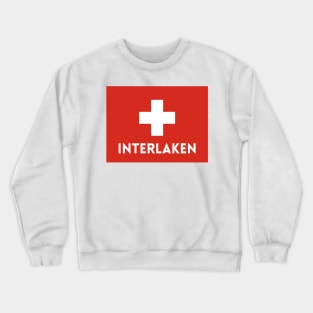 Interlaken City in Swiss Flag Crewneck Sweatshirt